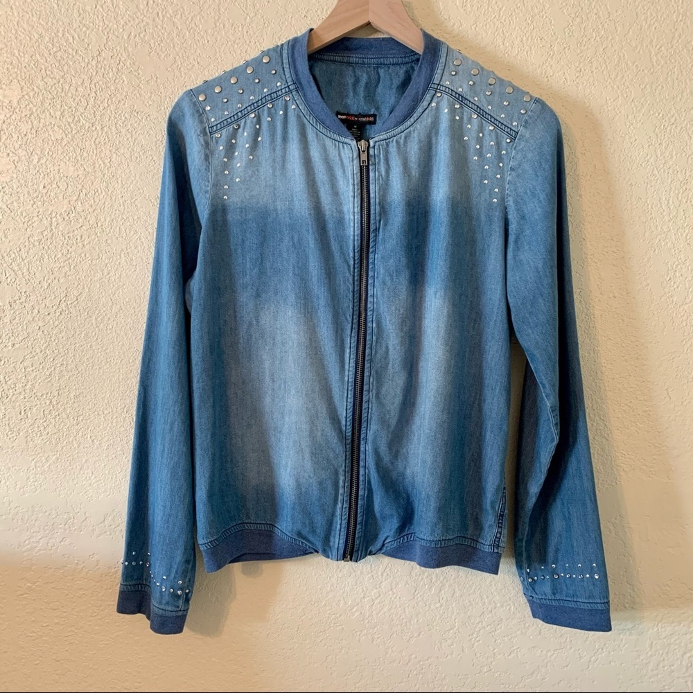 Macy’s mstylelab Full-Zip Ombré Denim Jacket